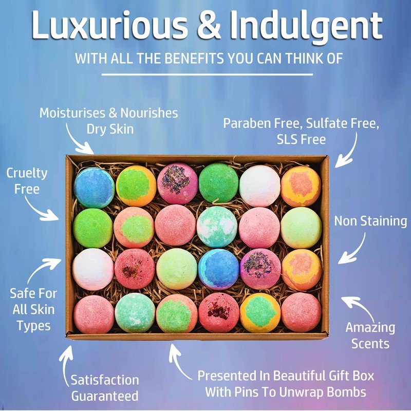 Bulk Bath Bombs Gift Set - 24 Nurture Me Organic