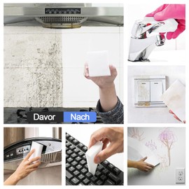 Magic Sponge Eraser, 100Pack Extra Thick Melamine Sponge Foam in Bulk, Multi-Functional Household Cleaning Scrub Pads for Kitchen, Bathroom, Bathtub, Sink, Furniture, Car, Walls, Shoes