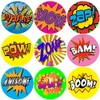144 Superhero Action Words - Comic Themed Teacher Reward Stickers