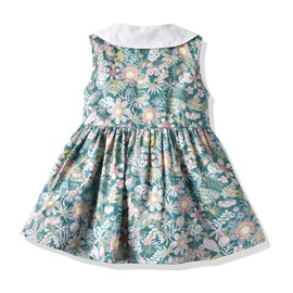 FAXSON Baby Boys Girls Brother and Sister Matching Outfits Clothes Floral Sleeveless Princess Dress(Green girl,70/6-12 Months)
