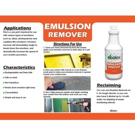 Ecotex Emulsion Remover Economical Powerful Stripper for Use in Industrial DIY Screen Pint - 16 oz.Environment Pint