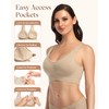Coobie Seamless Comfort Bra with Lace Trim,Light Nude,Large