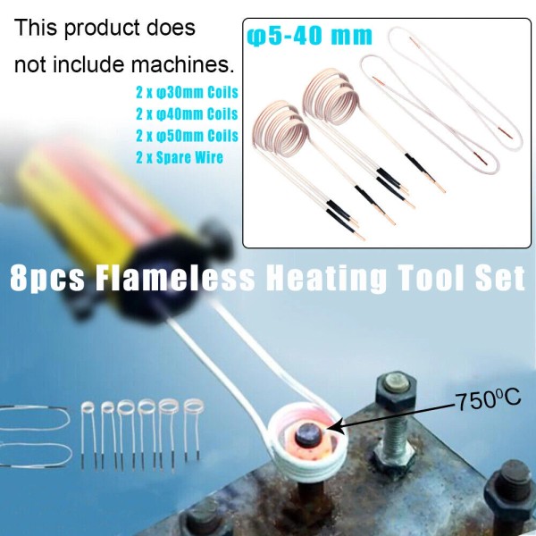Unbranded Induction Heater Coil Kit 8pcs Flameless Heat For Removing