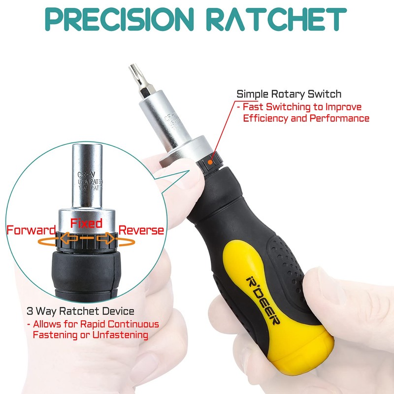 43 in 1 Ratchet Screwdriver Set R'deer T-handle Multifunction Nut