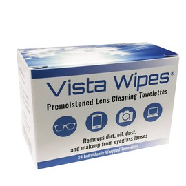 Vista WipesTM - 24 Pre-Moistened Lens Cleaning Wipes - Cleans Camera Lenses, Computer Screens and Mirrors