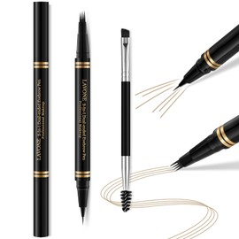 Eyebrow Pen,2-in-1 Waterproof Eyebrow Pencil with 4 Tip Microblading Brow Pen and Ultra-Precise Brow Pencil,with Dual-ended Eyebrow Brush,Eyebrow Makeup for Natural Looking - Blonde