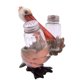 3-Piece Pelican Salt & Pepper Shaker Holder, Nautical Kitchen Accessory, 6.25 Inches