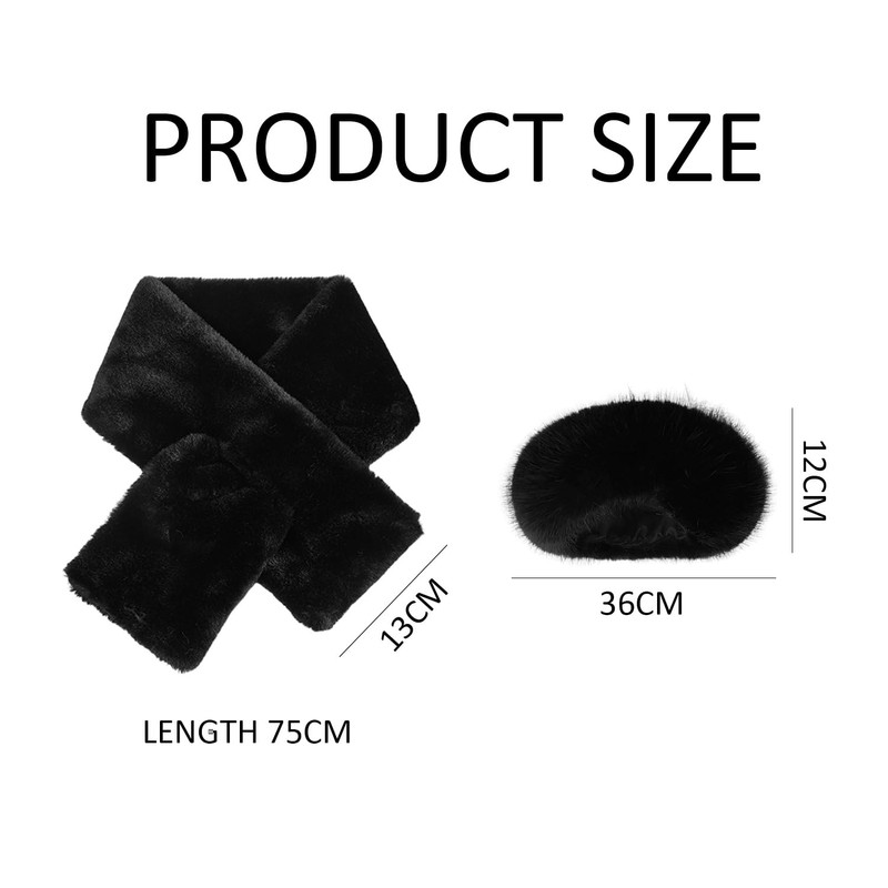 WUFGWBD 1 Black Hollow Hat And 1 Plush Scarf, Plush