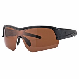 Afit AF-7006P Polarized Sunglasses, Men's, Sports, Golf, Running, Baseball, UV Protection, black matte (polarized brown lenses)