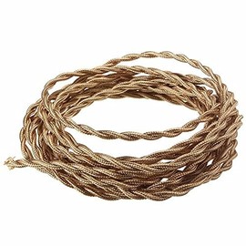 SupLucktar 5m Vintage 2 Core Twisted Braided Cloth Cable Wire Electrical Lighting Cord