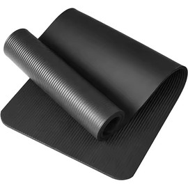 Hussain LLC Yoga Mat, 1/2 Inch Thick NBR Foam, Non-Slip Exercise Mat with Carrying Strap