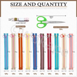 Wokape 12Pcs 11.8"/30cm Resin Zippers with Lifting Ring Pulls Assorted Color Set with Ruler and Cutter, 10 Colors Separating Sewing Zipper for DIY Clothing Garment Jacket Handbags Tailor Craft