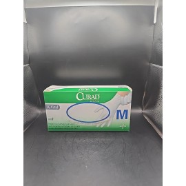 Curad 3G Vinyl Powder Free Exam Gloves Medium 1 Box 100 Gloves