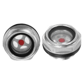 M METERXITY 2-Pack Air Compressor Oil Sight Glass, G1/2 Glass No Leak Hex Oil Liquid Level Gauge Fittings W O-Ring for Air Compressor/Pump/Tank Sight Plug Window