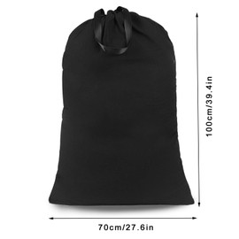SANFERGE Bolsa de lavandería resistente con cordón y asa, bolsa de viaje extragrande para ropa sucia para lavandería y hogar, forro duradero para cesta de lavandería Ripstop, 28 x 40 pulgadas, color negro