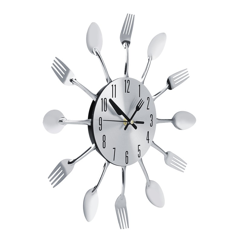 Stainless Steel Cutlery Clock Knife and Fork Spoon Wall Clock