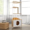 Heemab Corner Cat Tower with Scratching Post and Multi-Level Platforms,