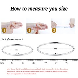 JeweBella 5 Pieces Bangle Bracelet Women's Stainless Steel Thin Bangle Style Smooth Polished Bracelet Silver/Gold Stackable Bangle Women's Set for Women 3 mm, Stainless Steel