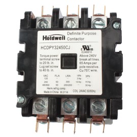 Holdwell 42DF35AJ 3 Pole 50 Amp 24V Coil Definite Purpose Air Conditioner Contactor