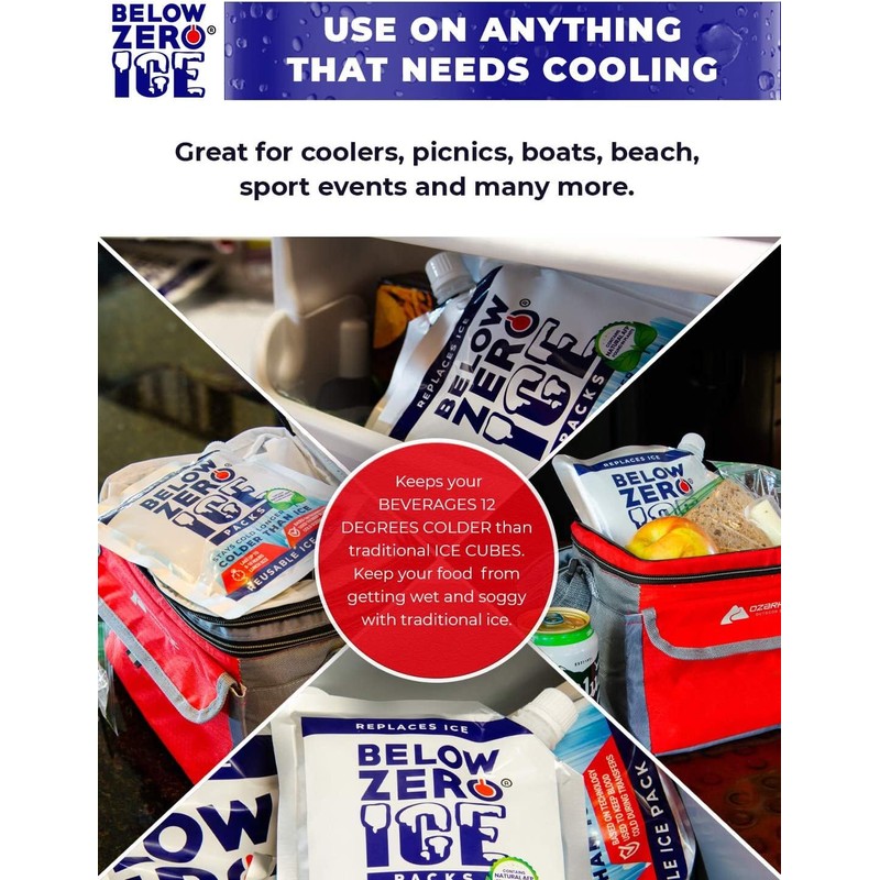 Below Zero Large Reusable Ice Packs for Coolers – Long