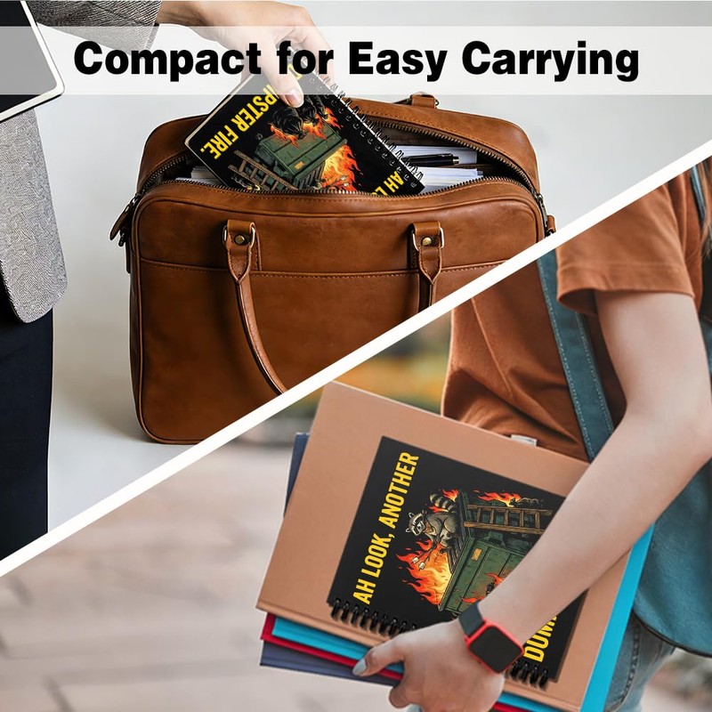 WHTYEFZ Ah Look Another Dumpster Fire Horizontal Lined Spiral Notebook,