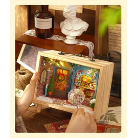 T-FREAK Dollhouse Handmade Kit Set, Miniature Small Wooden Box Series 2 (K-009 Dream Store)