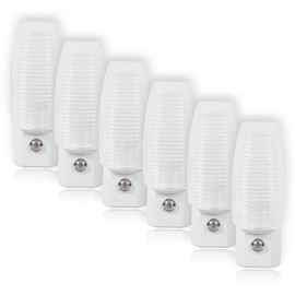 Maxxima MLN-16 LED Plug in Night Light with Auto Dusk to Dawn Sensor, 5 Lumens (6 Pack)