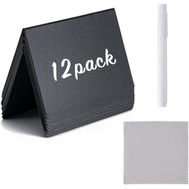 Paquete de 12 4''x3'' Mini Señales de Pizarra, Reutilizables y Señales de Mesa Reservada