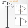 Zwinz Handrail Railing 38.8‘’H, Single Post Handrail Fits 1 or