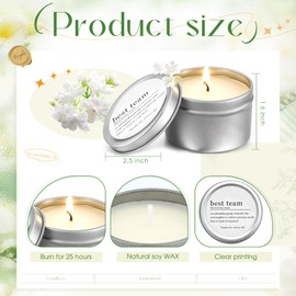 MTLEE 12 Pcs Best Team Gifts Candles Bulk Graduation Gifts 3 oz Thank You Soy Wax Jar Scented Candles Employees Appreciation Thank You Team Party Favor for Teacher Nurse Student Coworker(Silver)