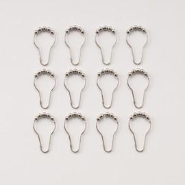 LIHAO 12 x Shower Rings, Shower Curtain Rings, Stainless Steel Hanging Rings with Sliding System