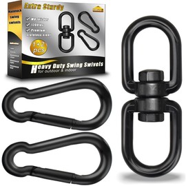 Gelury 2+1 Heavy Duty 304 Stainless Steel Swing Swivel Ring, Double Ended Swivel Eye Hooks with Snap Hooks, Swing Spinner Hanger for Web Tree Swing, Hammock Chair (Silver, 1Pack)