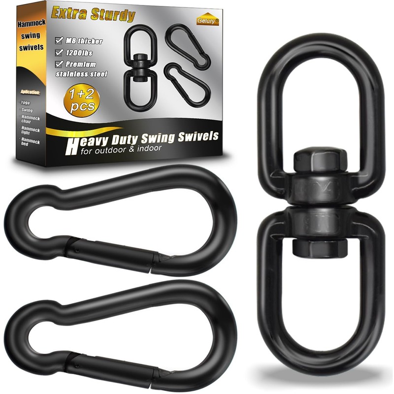 Gelury 2+1 Heavy Duty 304 Stainless Steel Swing Swivel Ring,