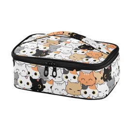 Sletend Cat Cute Reusable Lunch Bag Small Tote Lunch Box, Portable Lunch Bag for Men and Women Mini Kids Lunch Bag Insulated Lunch Bags Bento Bag for School Work Trips