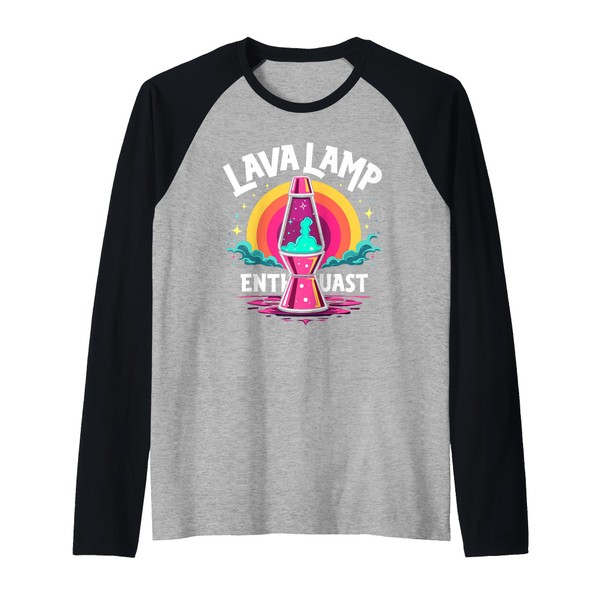 Lava Lamp Retro Aesthetic Psychedelic Groovy Vibes Raglan Baseball Tee