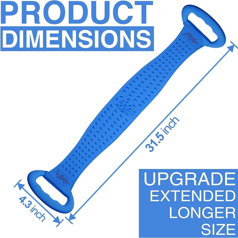 Avilana 31.5" Silicone Back Brush: Hygienic Silicone Back Scrubber for