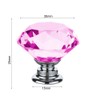 JTWEB 16PCS 30mm Pink Crystal Glass Door Knobs Cupboard Cabinet