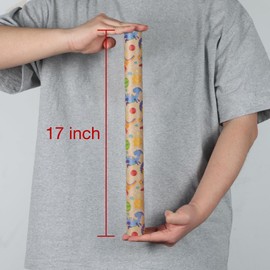 Aimyoo Space Dinosaur Kids Kraft Birthday Wrapping Paper Mini Roll, Baby Shower Wrap Paper 17 in x 10 ft