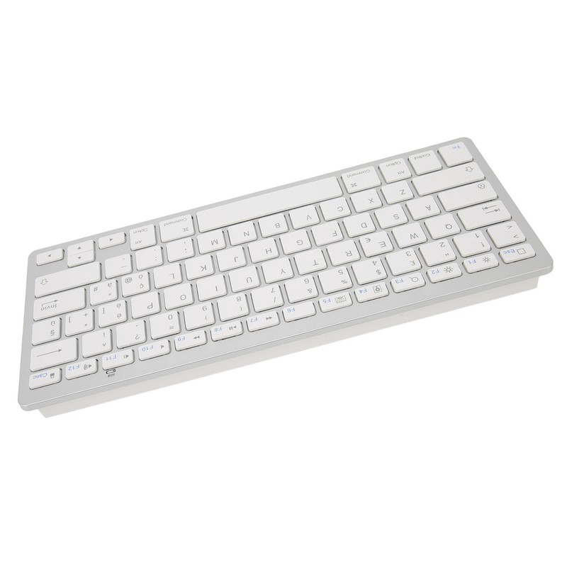Wireless Keyboard Mini 78 Keys Ultra Thin Portable White Computer