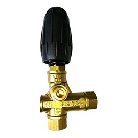 B E Pressure AL607 VRT3 Unloader, Inlet : 3/8" MNPT, Outlet : 3/8" MNPT, Bypass : 3/8" FNPT, 4500 psi, 8.0 GPM, 194 Degree F Temperature, Black/Brass