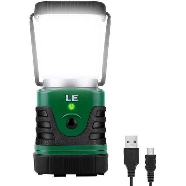 LED Camping Lantern Rechargeable, 1000LM, 4 Light Modes, Power Bank, IP44 Waterproof, Perfect Lantern Flashlight for Hurricane Emergency, Hiking, Home and More, USB Cable Included