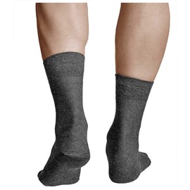 vitsocks Men's Linen-Cotton Breathable Thin Summer Socks (3 PAIRS) Soft Lightweight Mesh, dark grey, 9.5-11.5