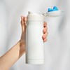 CLINA Insulated/Cold One-touch Tumbler 350ml/500ml Water Bottle/Thermos, 500ml/Eiffel White /