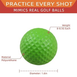 Peakloong 20 Pcs Air Golf Practice Balls,Foam Ball,Golf Training Indoor and Outdoor, for Backyard Hitting Mat,White