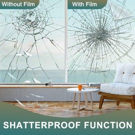 4 Mil Clear Security and Safety Window Film Shatterproof Film for Glass Windows Anti Shatter Tempered Glass Cover Clings Film for Home and Office