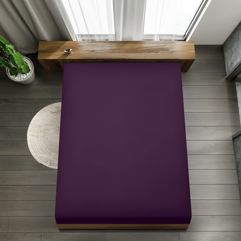 Utopia Bedding Fitted Sheet King, Purple - Deep Pocket 14