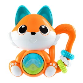 Chicco Musical Rattle Fox Electronic Toy with Sounds and Manual Activities, Soft Plastic Ears for Teething Development Manual and Visual Skills