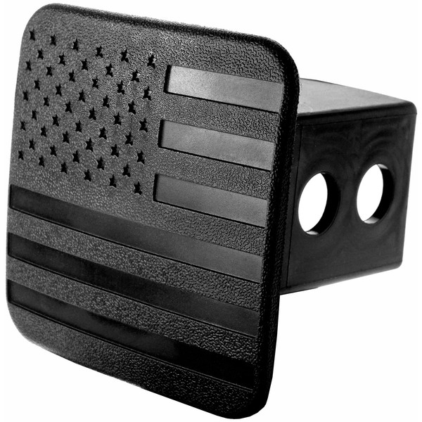 MULL USA Black Flag Hitch Cover Plug (Fits 2" Receiver, Black)