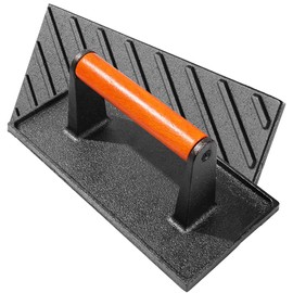 Hamburger Press Professional Heavy Duty Cast Iron Bacon Press Smasher for Grill Griddle Camp Chef Pitboss Weber and Meat Steak(8.6x4.3 inch Rectangle)
