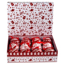 Nordic Scandinavian Christmas Baubles - Tree Decorations In Gift Box - Set of 12